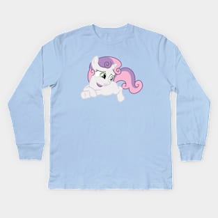 Sweetie Belle lounging Kids Long Sleeve T-Shirt